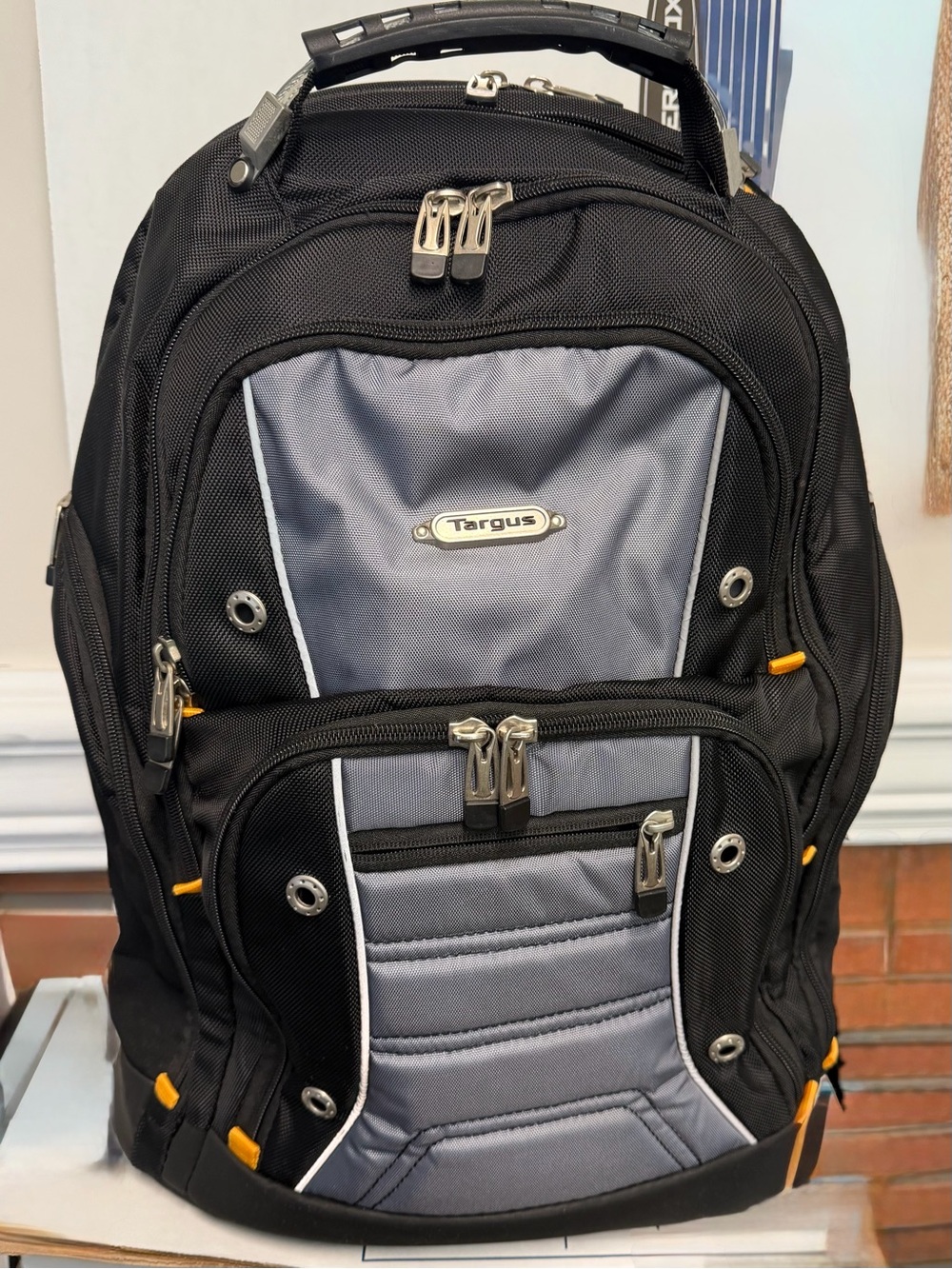 Targus Black and Gray Backpack with Orange Accents
